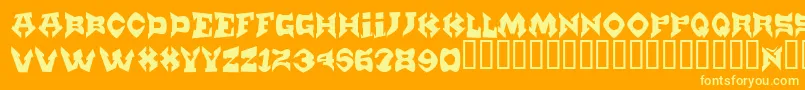 Więcej informacji o czcionce Munster Czcionka Munster – żółte czcionki na pomarańczowym tle