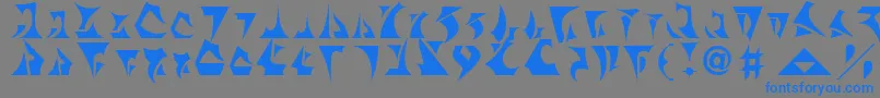 Bernyklingon Font – Blue Fonts on Gray Background