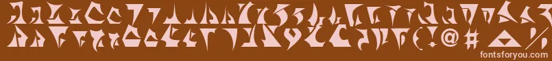 Bernyklingon-Schriftart – Rosa Schriften auf braunem Hintergrund