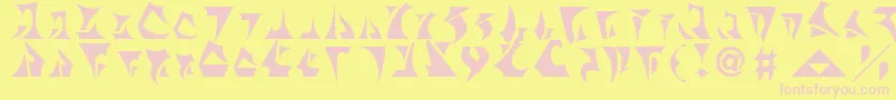 Bernyklingon Font – Pink Fonts on Yellow Background