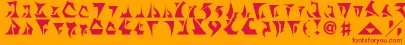 Bernyklingon Font – Red Fonts on Orange Background