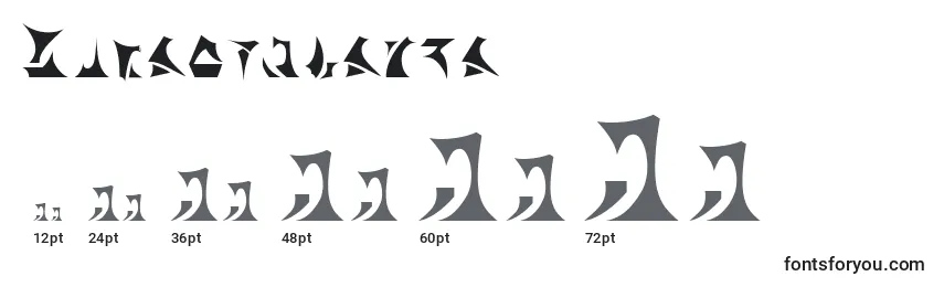 Größen der Schriftart Bernyklingon