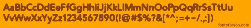 Weitere Informationen zur DistroHeavy-Schriftart DistroHeavy-Schriftart – Braune Schriften auf orangefarbenem Hintergrund