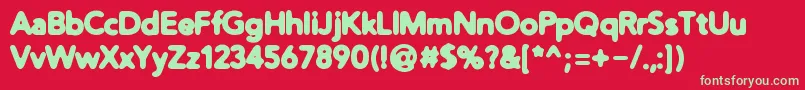 フォントDistroHeavy – 赤い背景に緑の文字