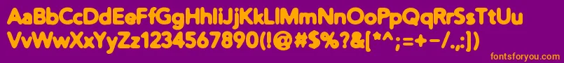 DistroHeavy-Schriftart – Orangefarbene Schriften auf violettem Hintergrund