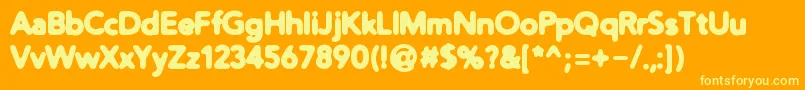 Weitere Informationen zur DistroHeavy-Schriftart DistroHeavy-Schriftart – Gelbe Schriften auf orangefarbenem Hintergrund