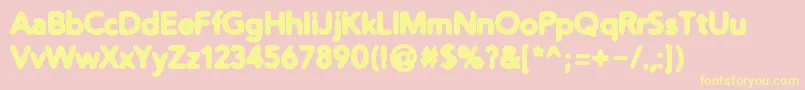 DistroHeavy Font – Yellow Fonts on Pink Background