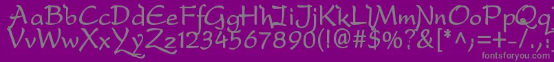 フォントDreameroneBold – 紫の背景に灰色の文字