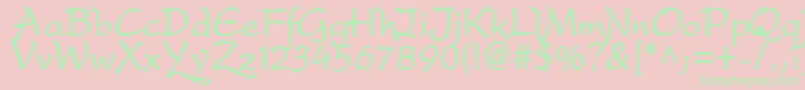 DreameroneBold Font – Green Fonts on Pink Background