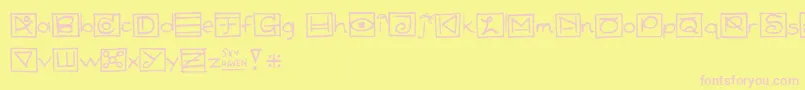 フォントNonsense – ピンクのフォント、黄色の背景
