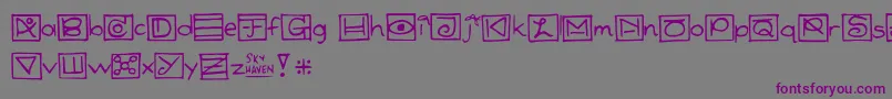 フォントNonsense – 紫色のフォント、灰色の背景