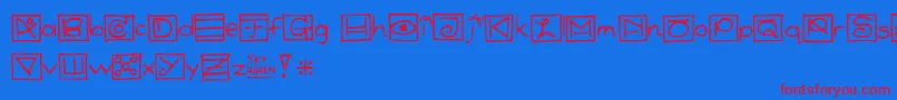 Nonsense Font – Red Fonts on Blue Background