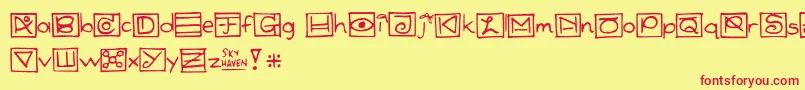 Nonsense Font – Red Fonts on Yellow Background