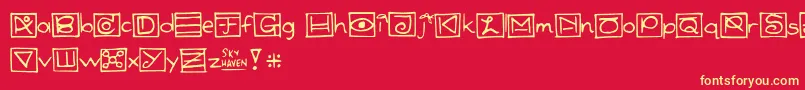 フォントNonsense – 黄色の文字、赤い背景