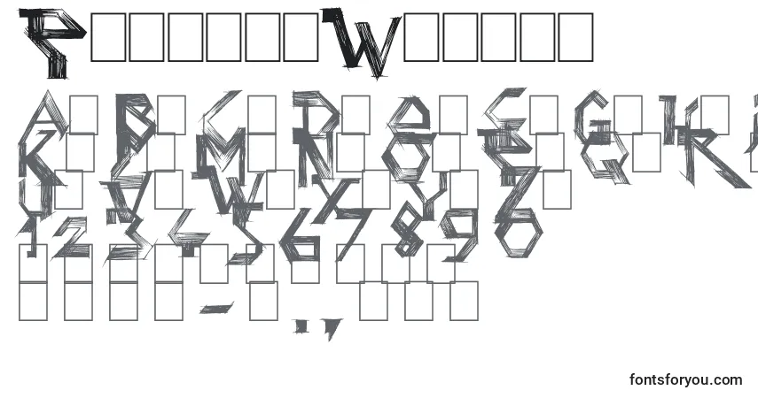 Schriftart PenballWizard – Alphabet, Zahlen, spezielle Symbole
