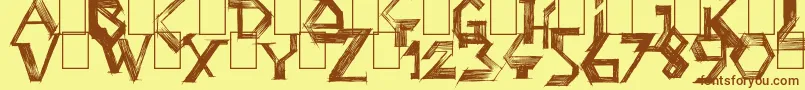 PenballWizard-fontti – ruskeat fontit keltaisella taustalla