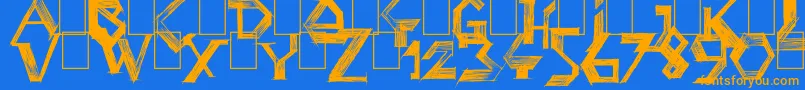 PenballWizard-fontti – oranssit fontit sinisellä taustalla