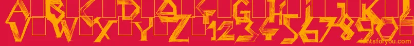 フォントPenballWizard – 赤い背景にオレンジの文字