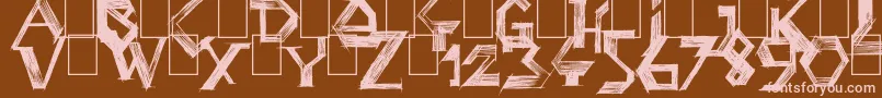 PenballWizard-Schriftart – Rosa Schriften auf braunem Hintergrund