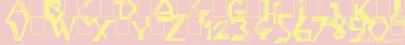 Fonte PenballWizard – fontes amarelas em um fundo rosa