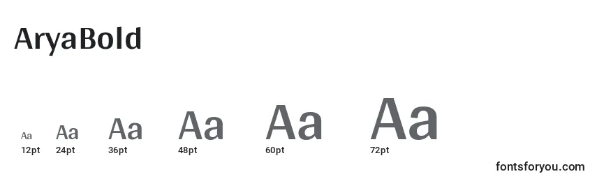 AryaBold Font Sizes