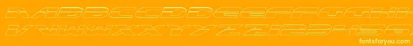 Excelateo Font – Yellow Fonts on Orange Background