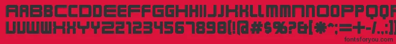 フォントKarnivoreBold – 赤い背景に黒い文字