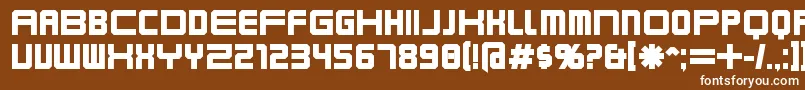 KarnivoreBold-fontti – valkoiset fontit ruskealla taustalla
