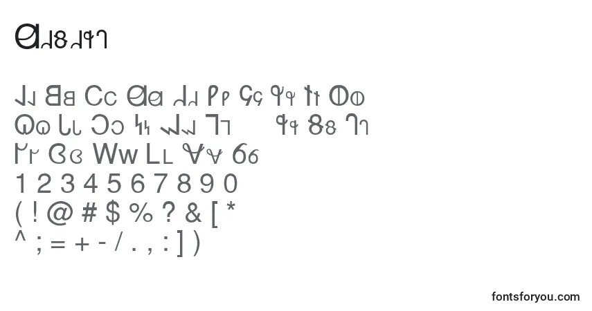 Schriftart Desert – Alphabet, Zahlen, spezielle Symbole