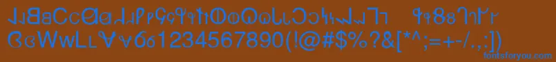 Desert Font – Blue Fonts on Brown Background