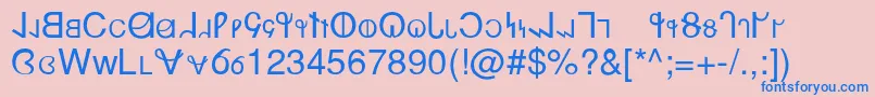 Desert Font – Blue Fonts on Pink Background