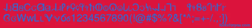 Desert Font – Blue Fonts on Red Background