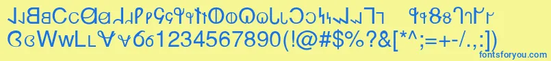 Desert Font – Blue Fonts on Yellow Background