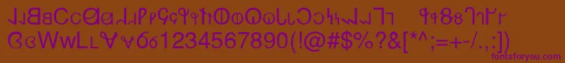 Desert Font – Purple Fonts on Brown Background