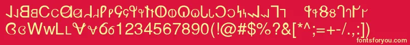 フォントDesert – 黄色の文字、赤い背景