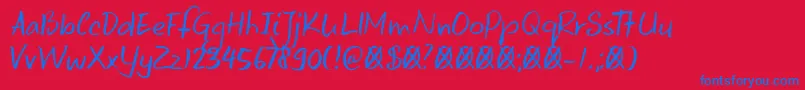 DkKeswick Font – Blue Fonts on Red Background