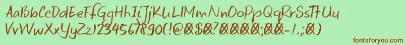 DkKeswick Font – Brown Fonts on Green Background