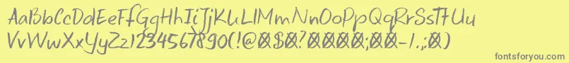 DkKeswick Font – Gray Fonts on Yellow Background