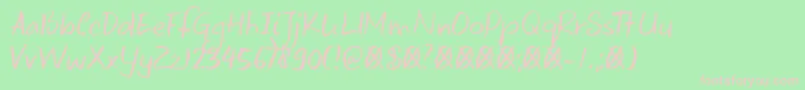 DkKeswick Font – Pink Fonts on Green Background