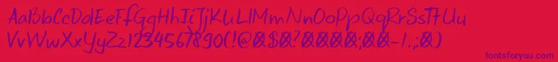 DkKeswick Font – Purple Fonts on Red Background
