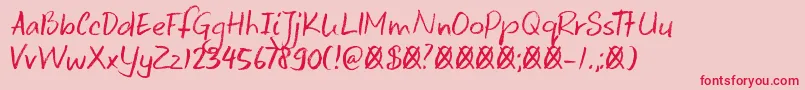 DkKeswick-Schriftart – Rote Schriften auf rosa Hintergrund