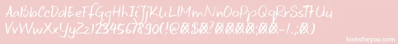 Saiba mais sobre a fonte DkKeswick Fonte DkKeswick – fontes brancas em um fundo rosa