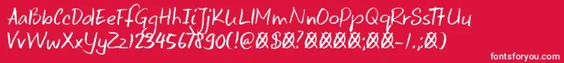 DkKeswick-Schriftart – Weiße Schriften auf rotem Hintergrund