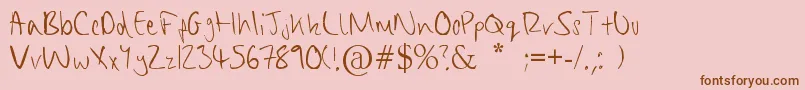 ChippyHandwriting Font – Brown Fonts on Pink Background