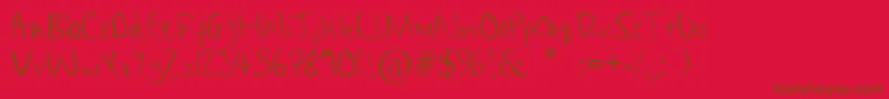 ChippyHandwriting Font – Brown Fonts on Red Background