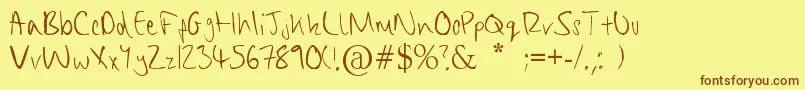 ChippyHandwriting Font – Brown Fonts on Yellow Background