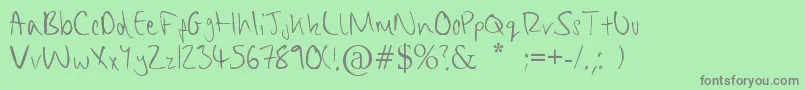 ChippyHandwriting Font – Gray Fonts on Green Background