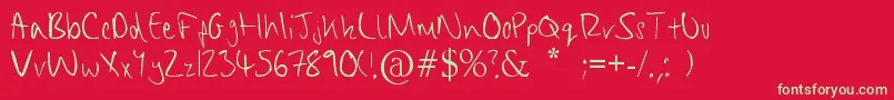 Police ChippyHandwriting – polices vertes sur fond rouge