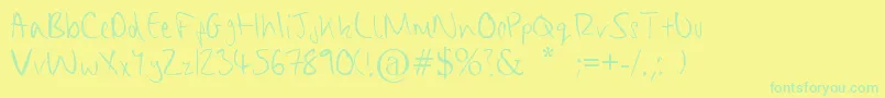 ChippyHandwriting Font – Green Fonts on Yellow Background