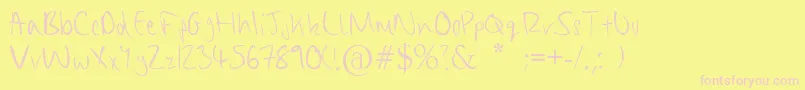 ChippyHandwriting Font – Pink Fonts on Yellow Background